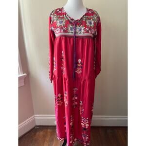 Y2K Red Floral Maxi Housedress